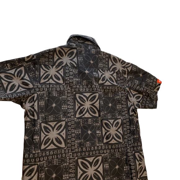 Tonoa Button Up Shirt Black Gray Hawaii Tribal Pattern Boy Size 10 - Picture 5 of 12